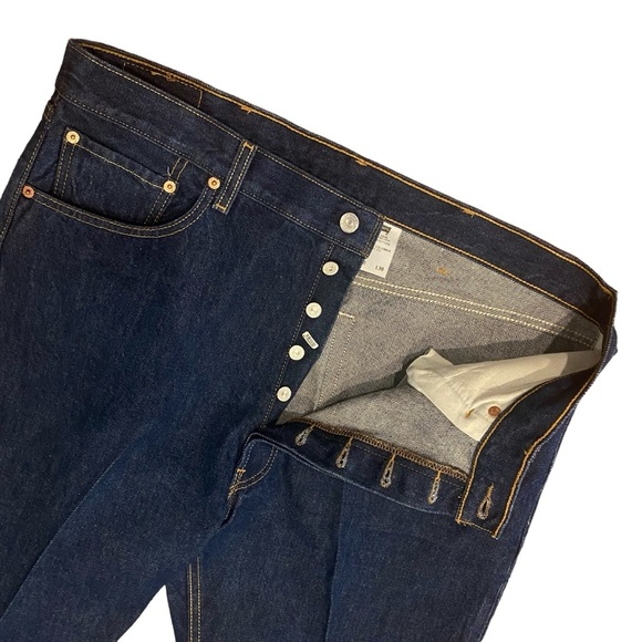 Levi's 501 XX Jeans Blank Red Tag Black Batwing Men Dark Wash 40x30 Actual 38x26 - Picture 9 of 15